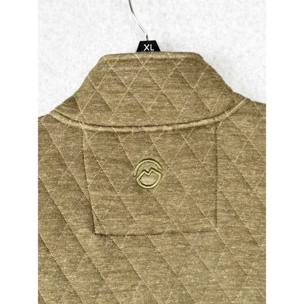 Magellan Outdoors Campfire Quilted Henley Pullover Olive Night Mens S - Picture 5 of 16